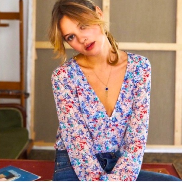 Sezane Tops - Sezane floral blouse 36